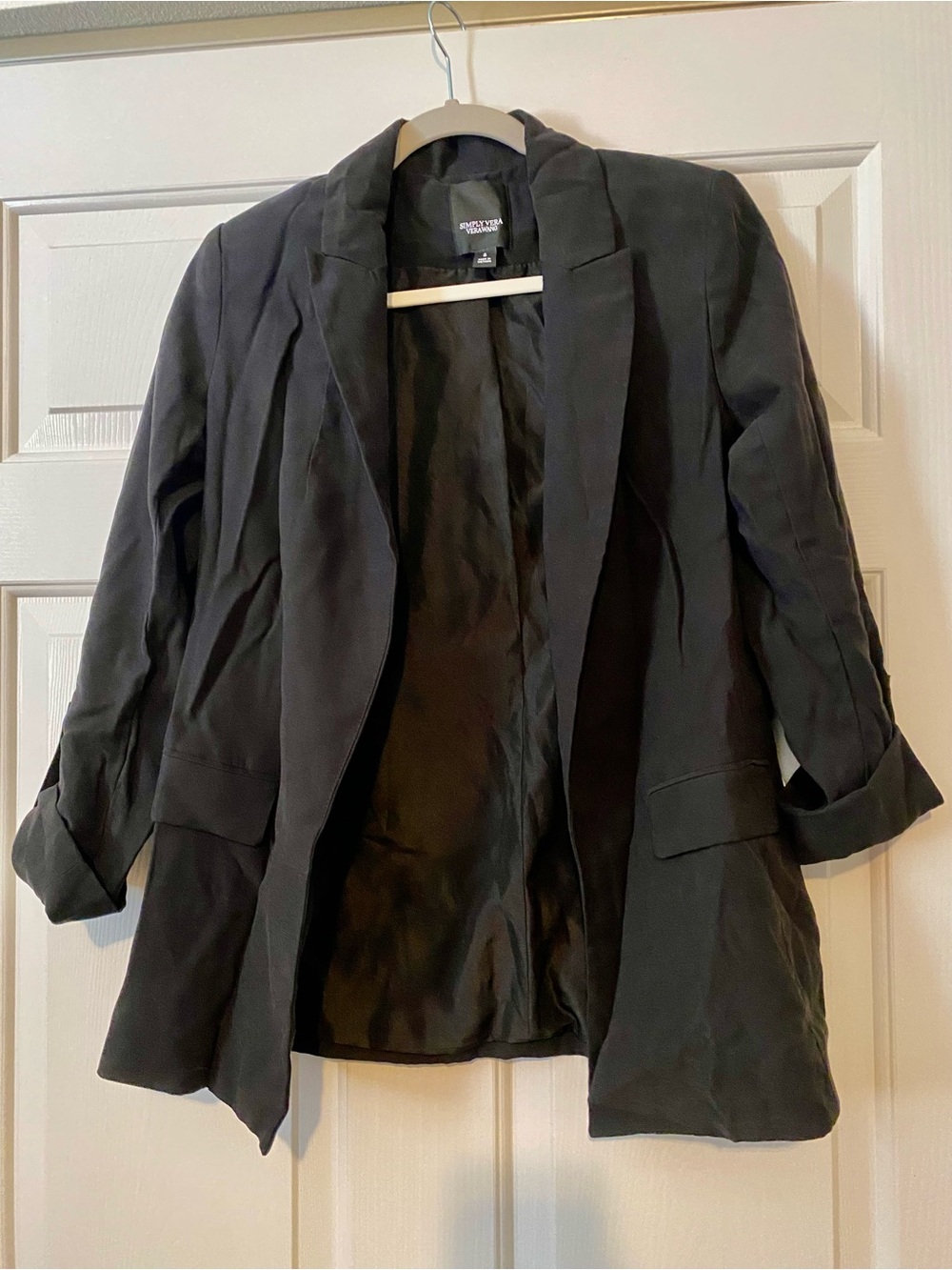Simply Vera Vera Wang Black Open-Front Blazer